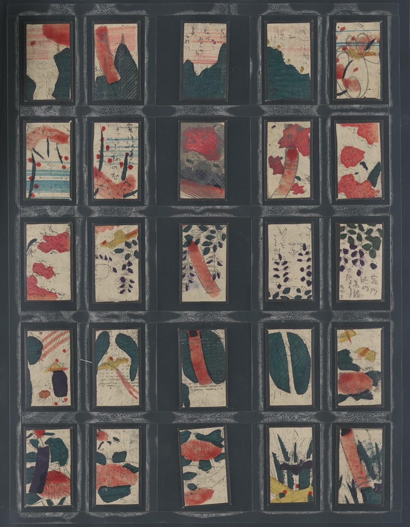 Cartas hanafuda japonesas de hacia 1870
