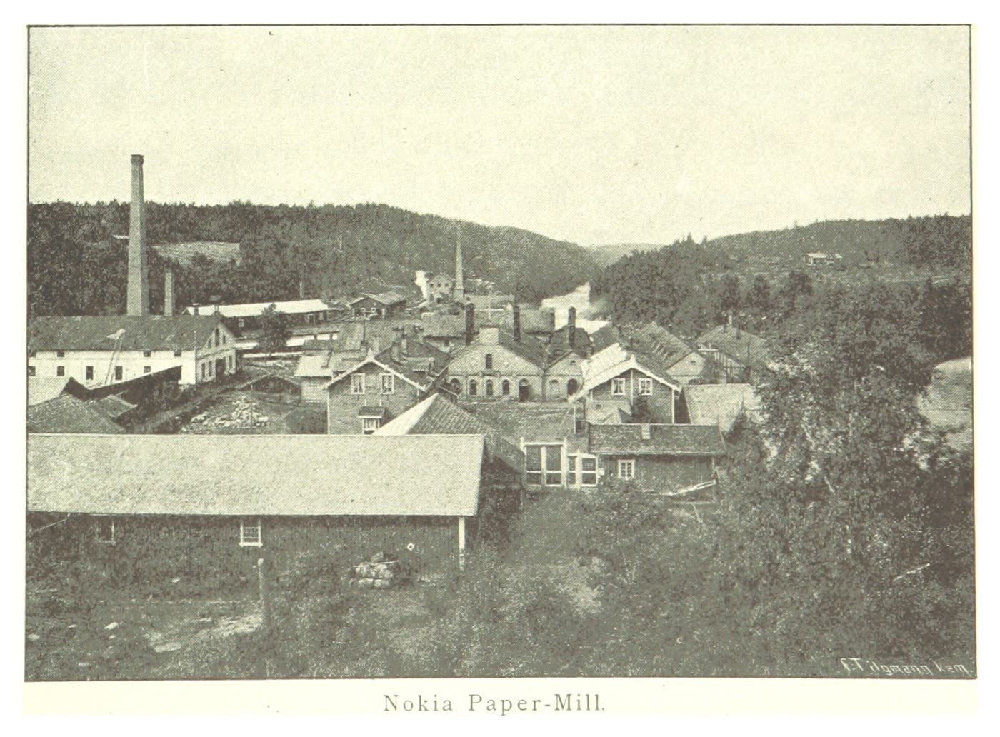 Fábrica de papel de Nokia en 1894